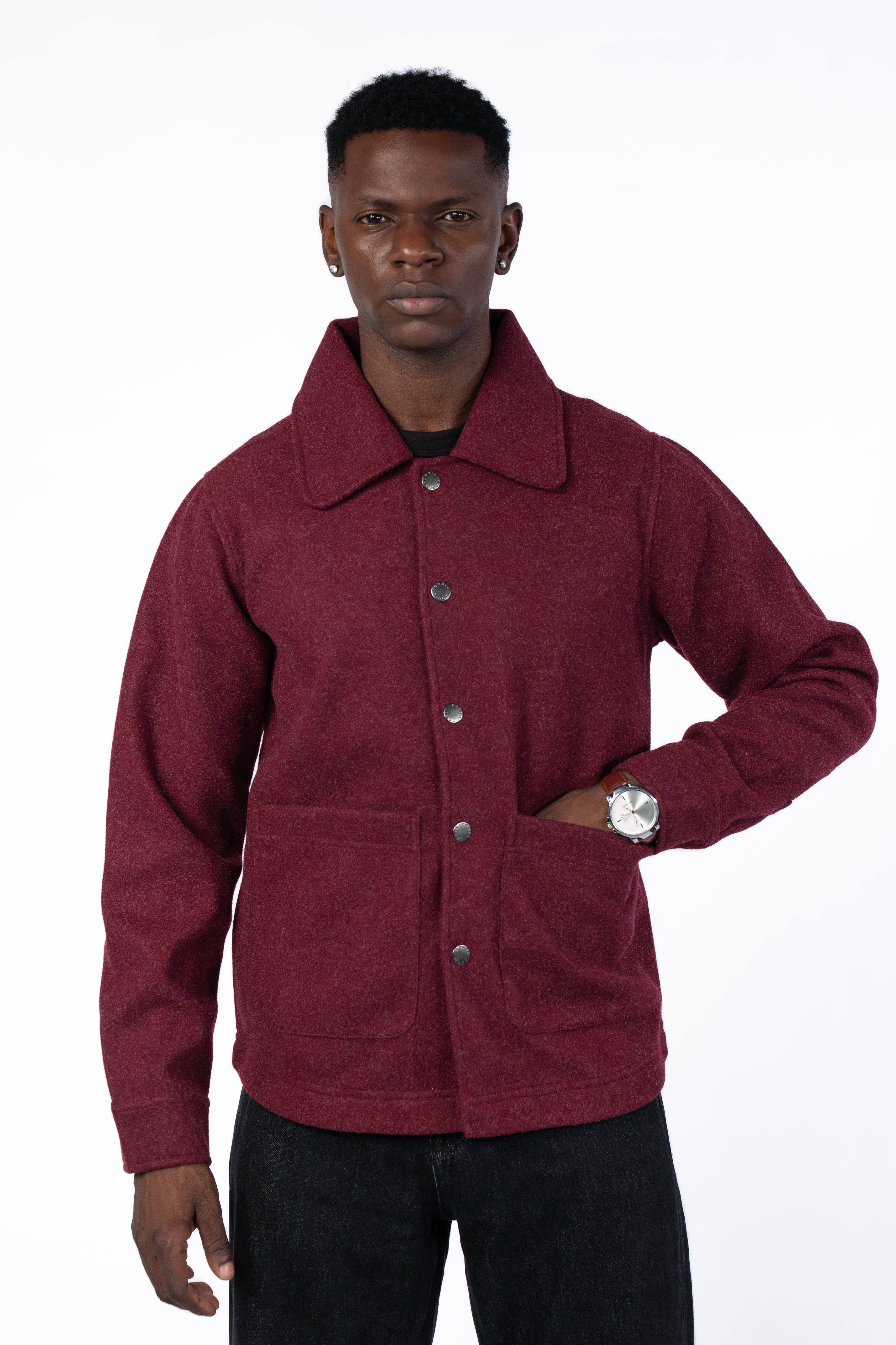Men’s Wine Solid Jacket