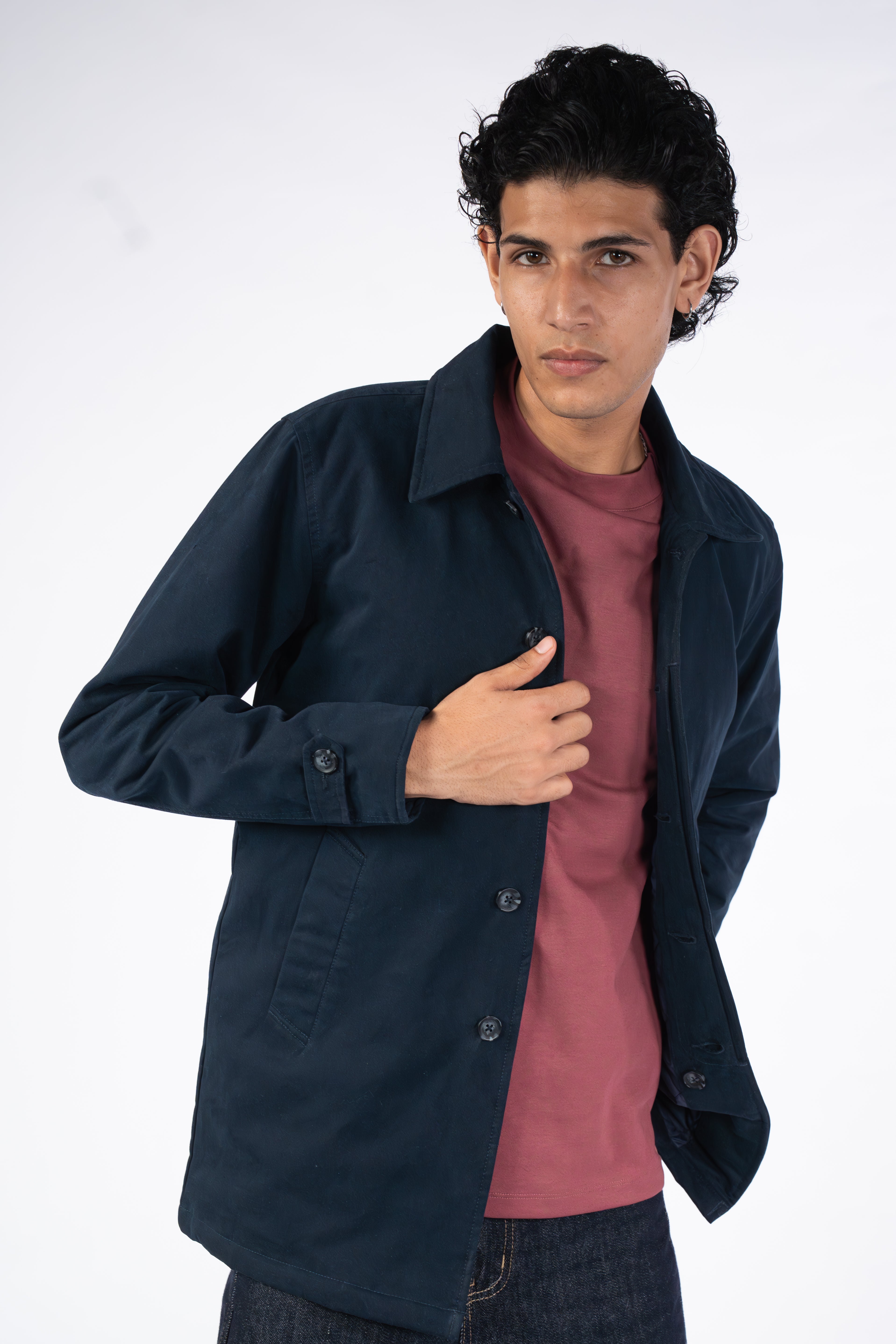 Men’s Dark Navy Solid Jacket