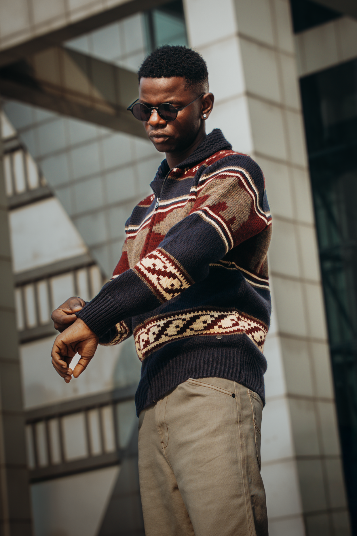 Kasper Collared Zip-Up Pullover