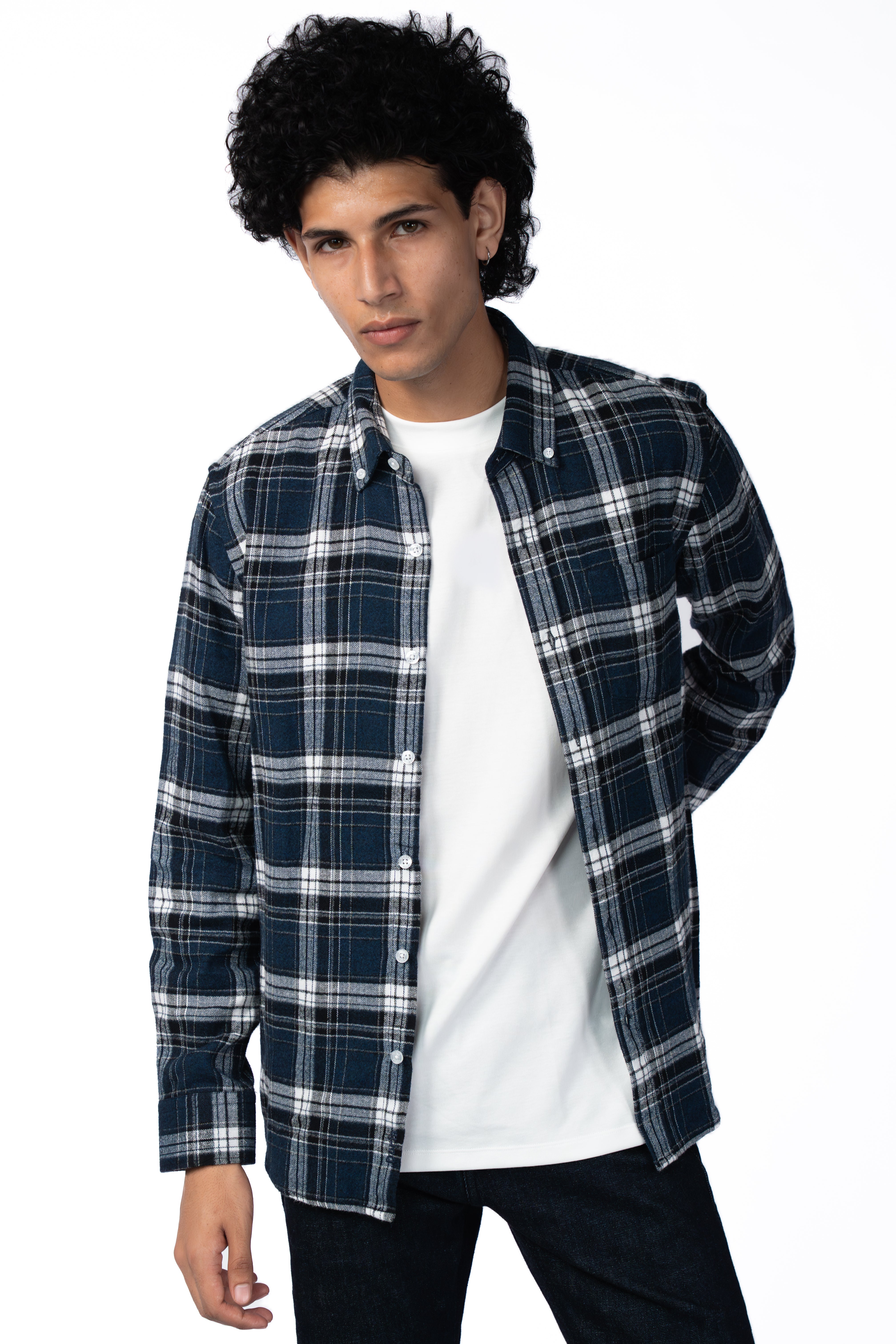 Men’s Deep Blue Button Down Shirt