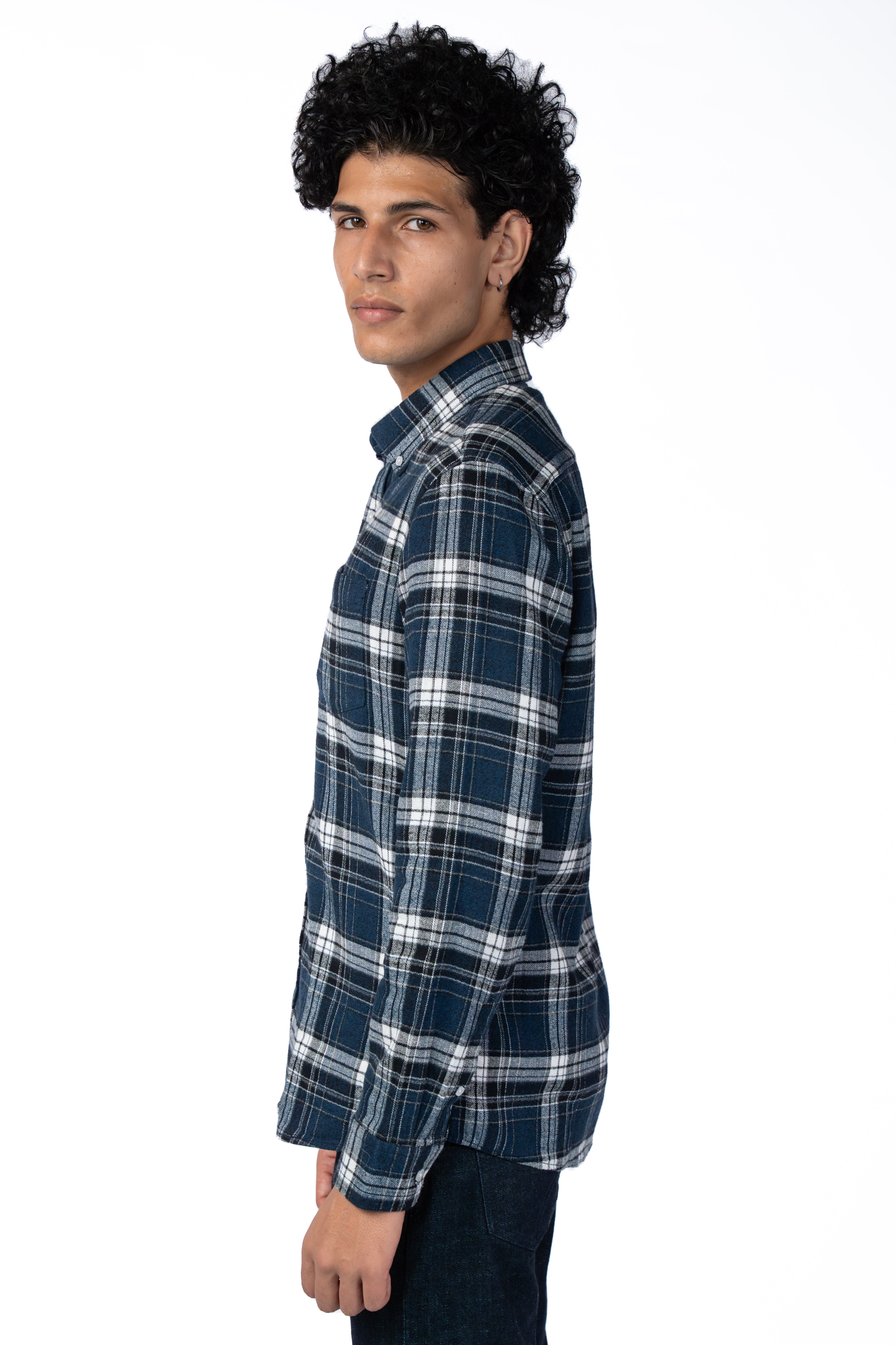 Men’s Deep Blue Button Down Shirt