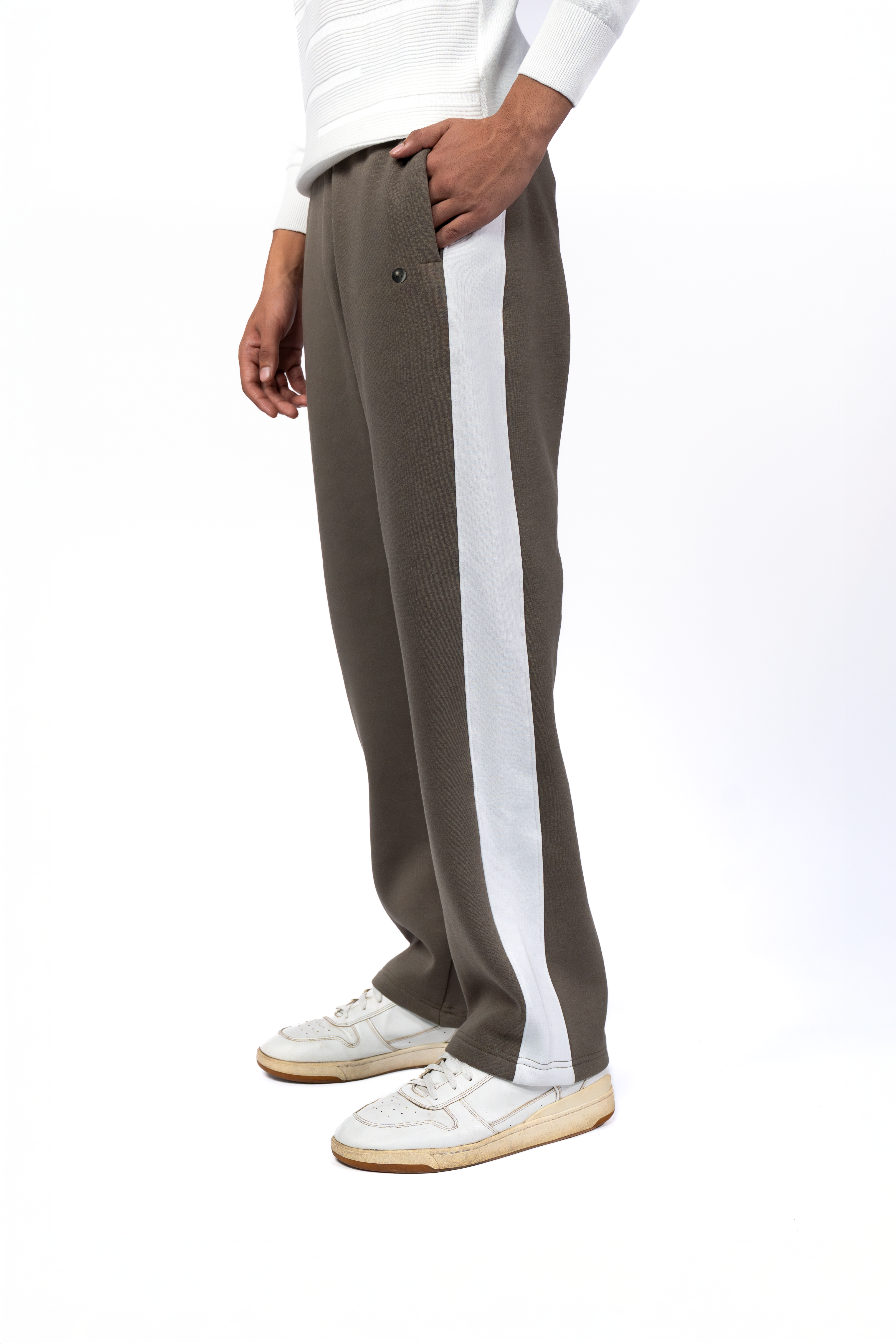 Raven Olive Side Stripe Jogger